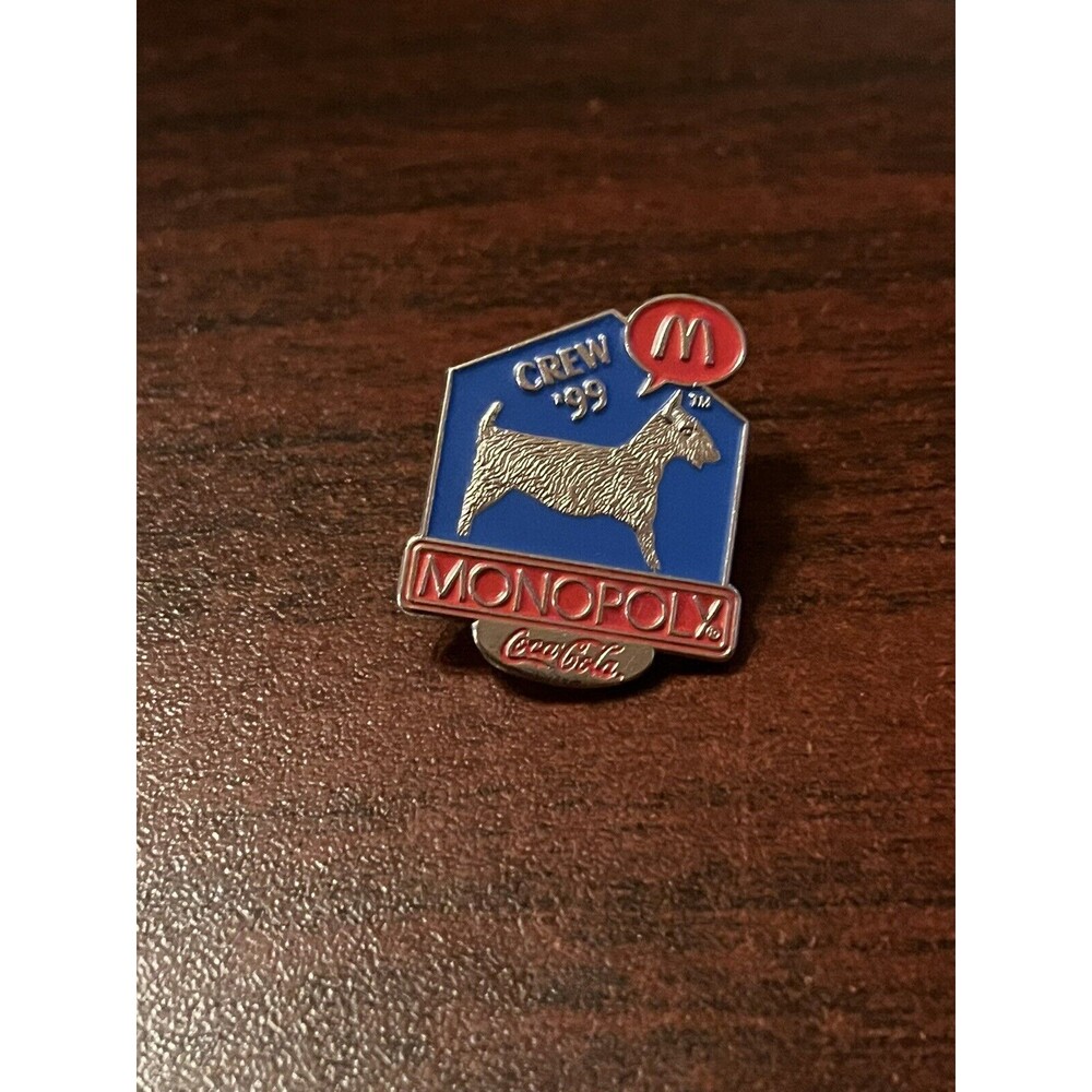 McDonald's Monopoly Coca-Cola Crew 1999 Scottie Dog Employee Lapel Hat Pin